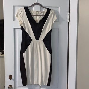 Black and white fitted dress, size 4, Sassy!